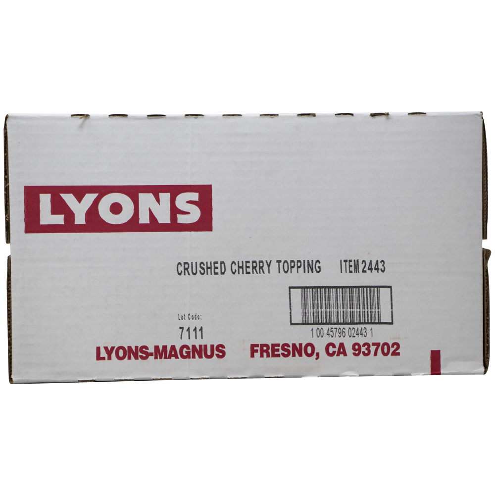 Lyons Crushed Wild Cherries Sundae Topping, Number 5 Can -- 6 per case