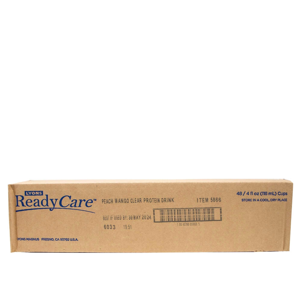 Lyons ReadyCare Peach Mango Clear Protein Drink, 4 Ounce -- 48 per case