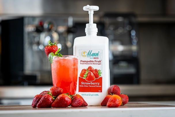 Lyons Maui Strawberry Pumpable Fruit Puree, 64 Fluid Ounce -- 4 Per Case