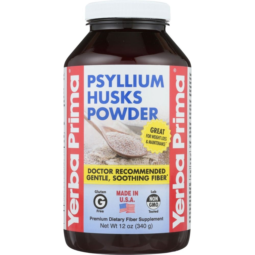 Yerba Prima Psyllium Husks Fiber Powder, 12 Ounce