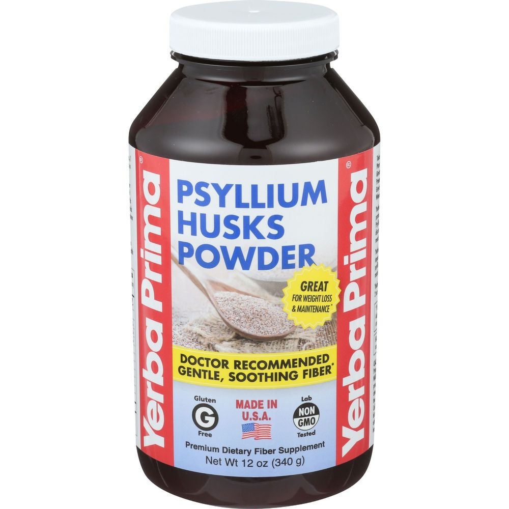 Yerba Prima Psyllium Husks Fiber Powder, 12 Ounce
