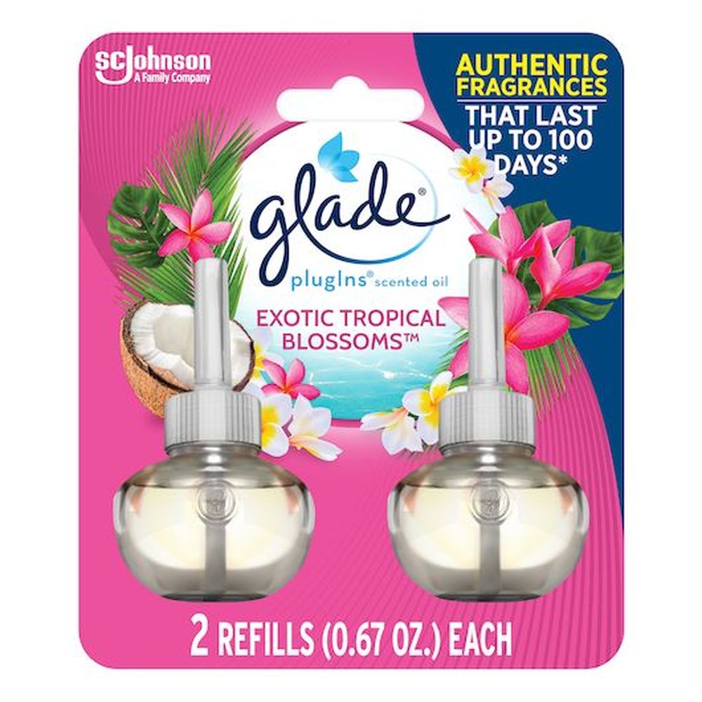 Glade Exotic Tropical Blossoms Air Freshener Refill, 1.34 Fluid Ounce -- 6 per case