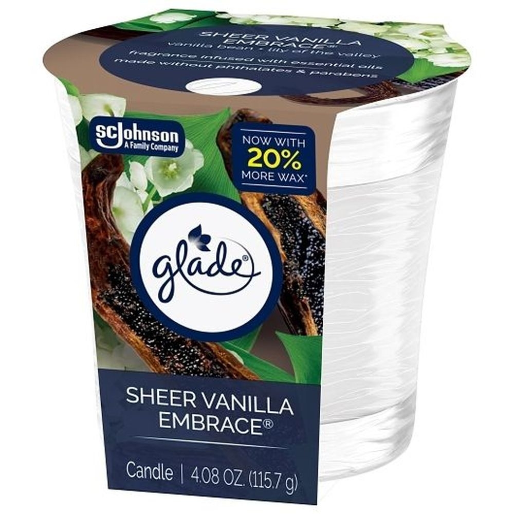 Glade Sheer Vanilla Embrace Candle, 4.08 Ounce - 6 per case