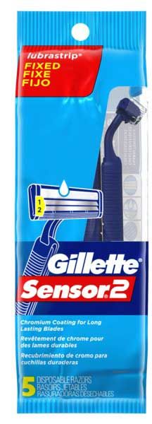 Sensor 2 Lube Strip Disposable Razor, 5 Count -- 36 Per Case