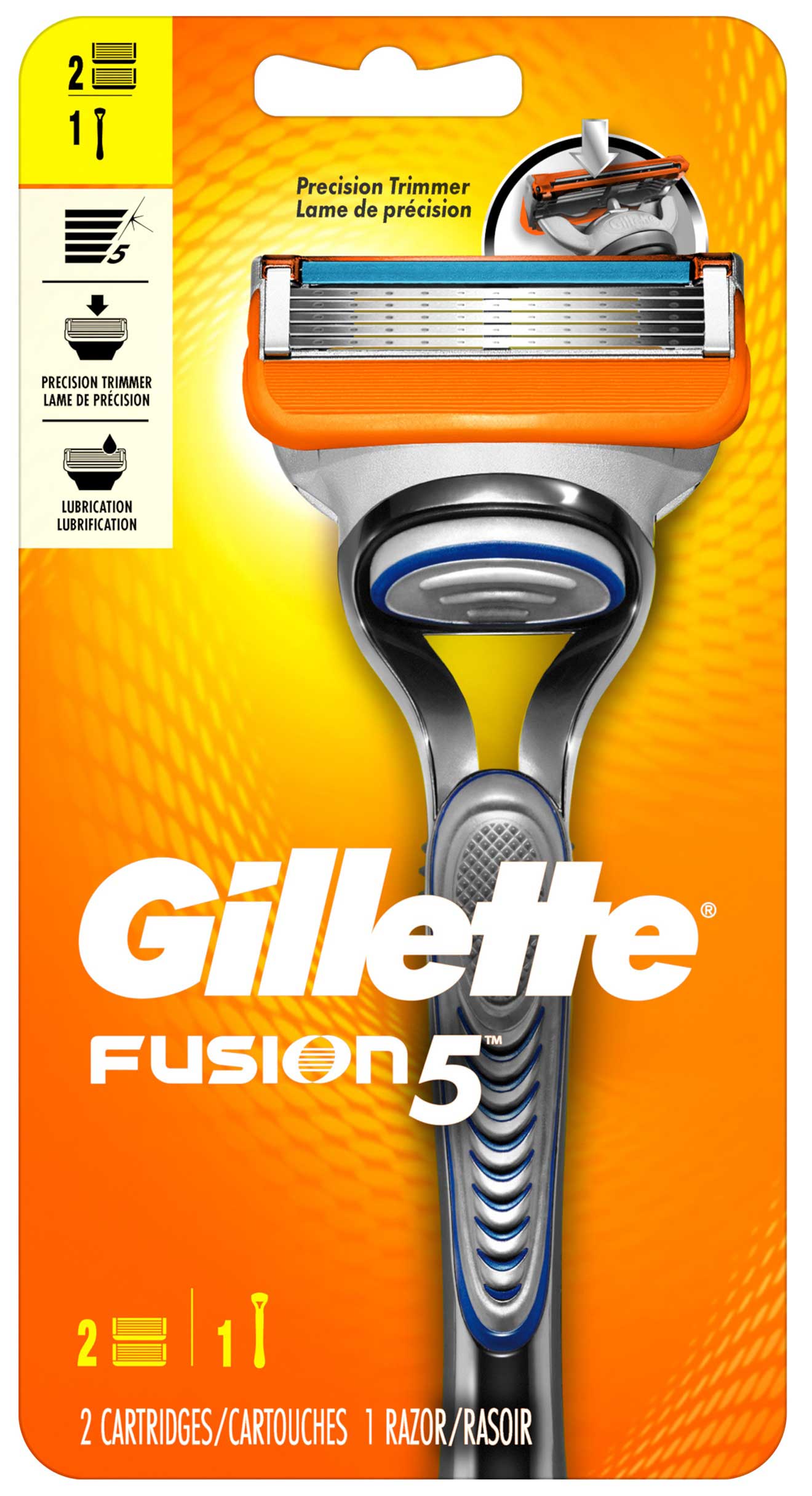 Gillette Fusion5 Base Razor With 2 Cartridges -- 36 Per Case