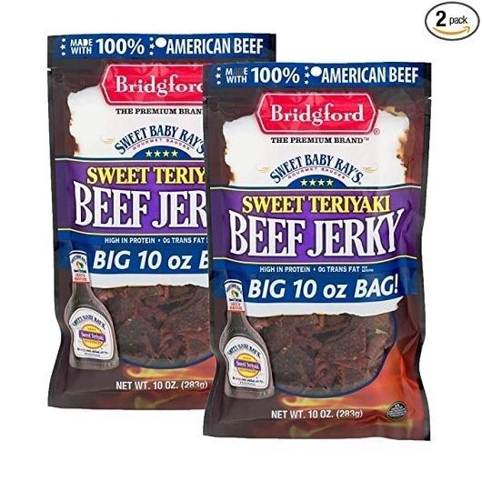 Bridgford Sweet Baby Rays Teriyaki Beef Jerky, 10 Ounce -- 8 per case