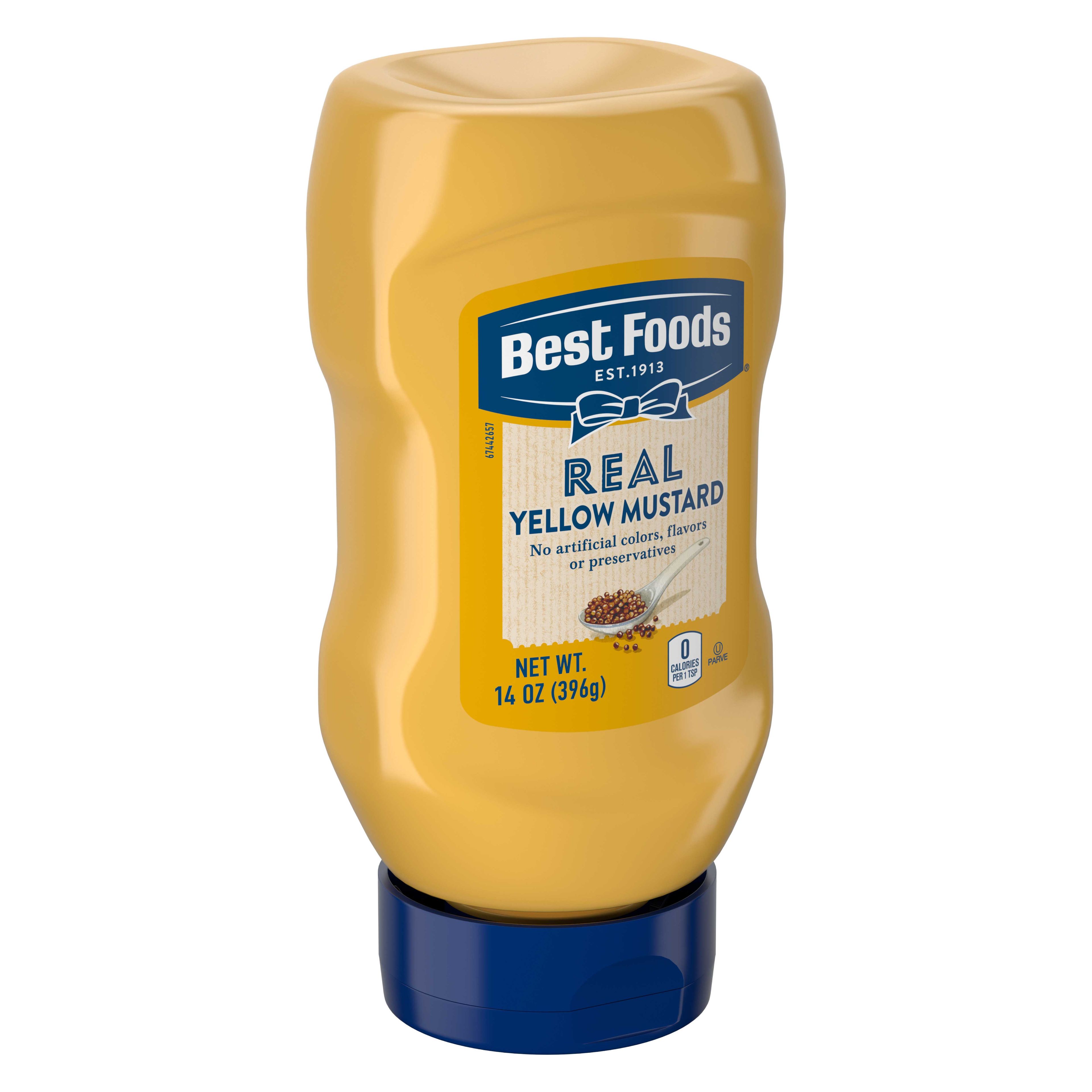 Best Foods Real Yellow Mustard, 14 Ounce Squeeze Bottle -- 12 Per Case