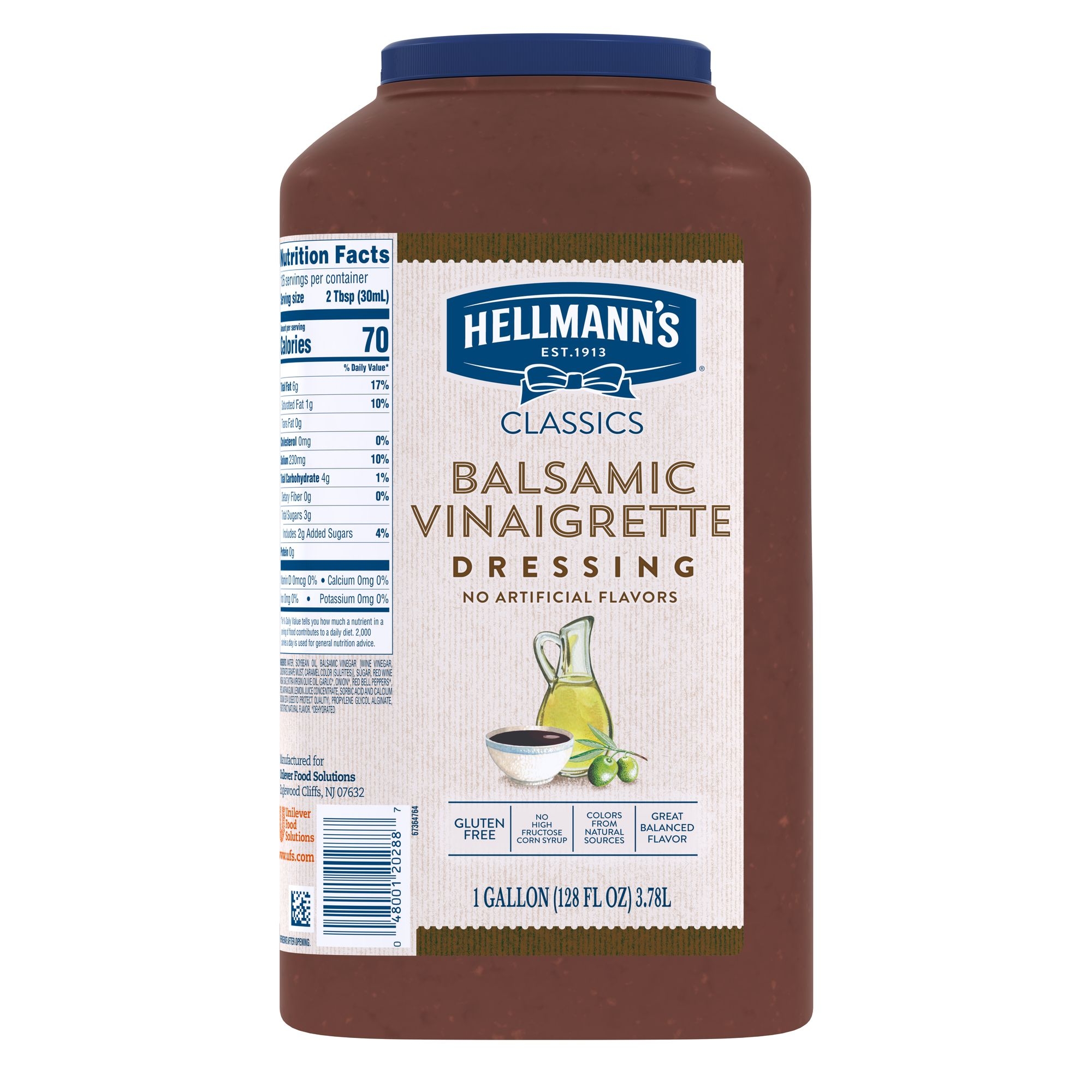 Single Hellmann's Classics Balsamic Vinaigrette Salad Dressing Jug, 1 gallon