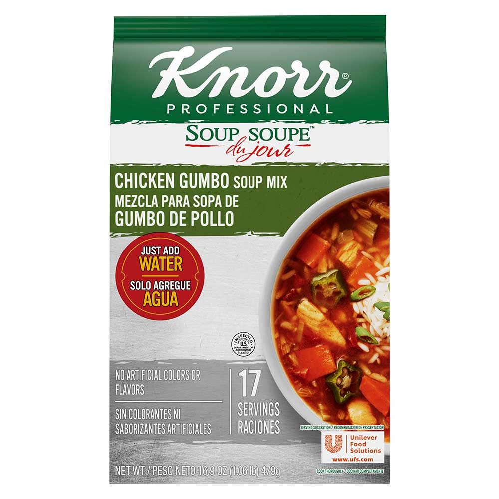 Knorr Professional Soup du Jour Chicken Gumbo Soup Mix, 16.9 ounce -- 4 per case