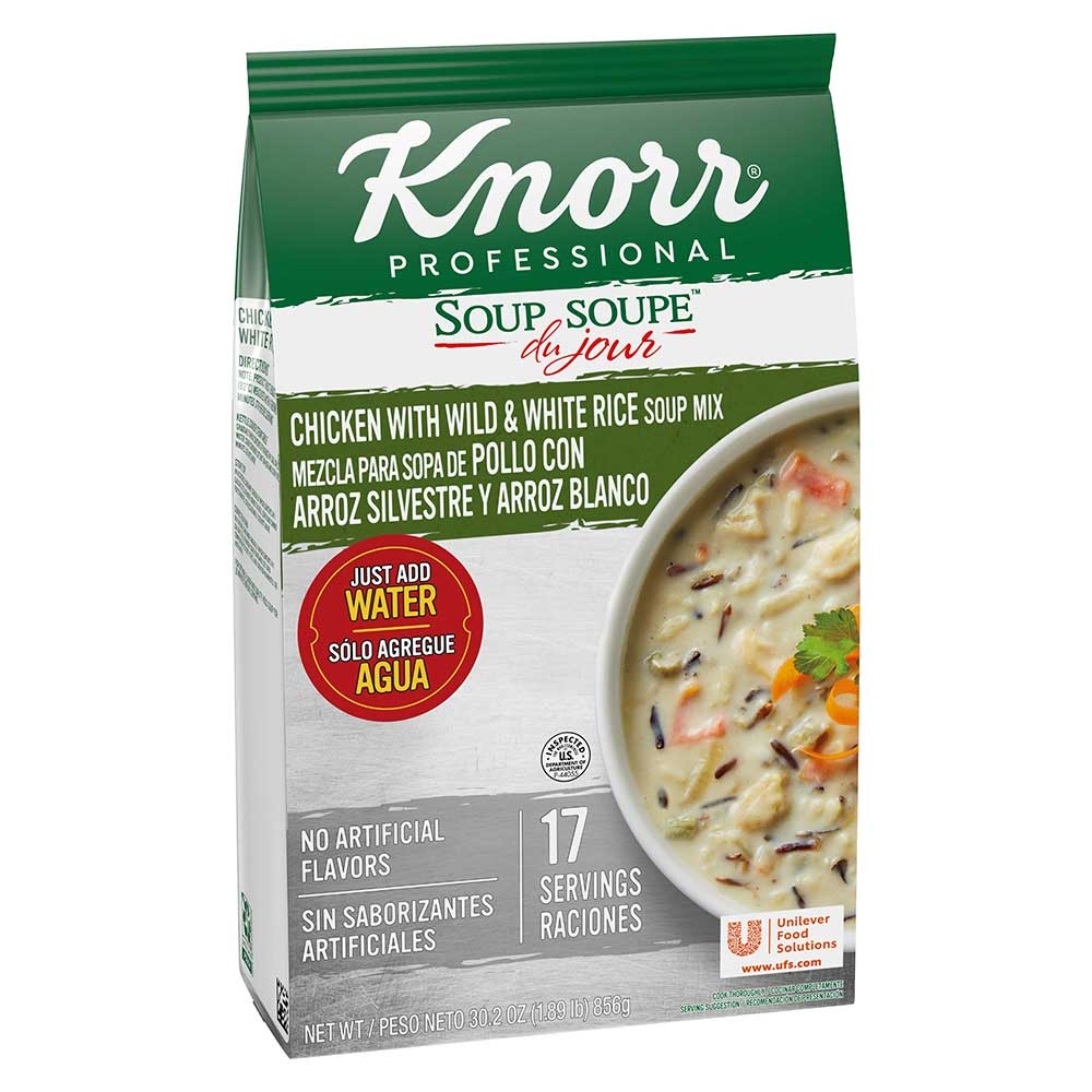 Knorr Professional Soup du Jour Chicken with Wild and White Rice Soup Mix, 30.2 ounce -- 4 per case