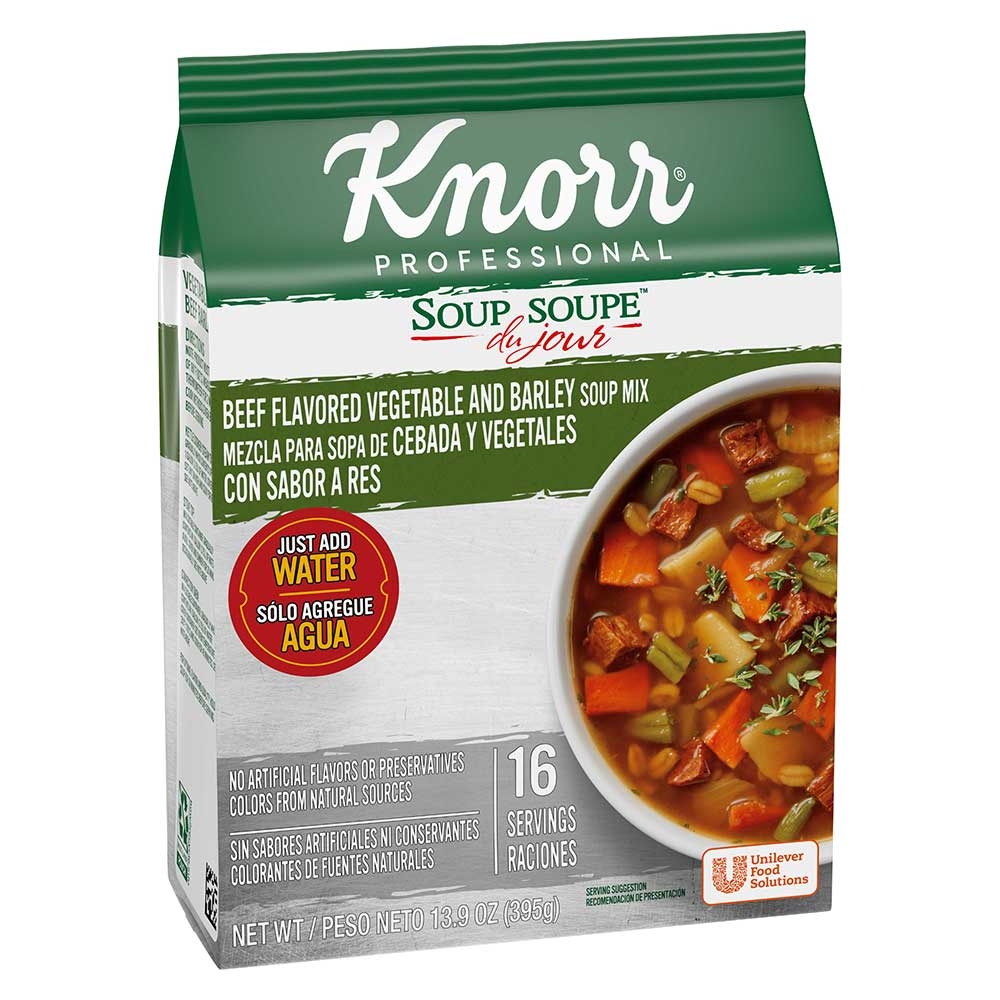 Knorr Professional Soup du Jour Beef Vegetable and Barley Soup Mix, 13.9 ounce -- 4 per case