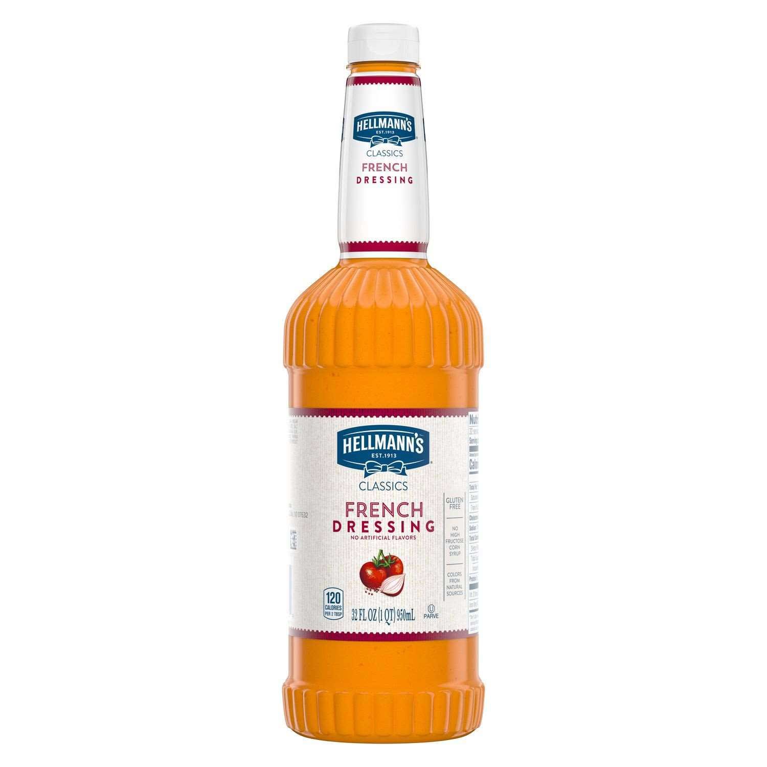 Hellmann's Classics French Salad Dressing Salad Bar Bottle, 32 Ounce -- 6 Per Case