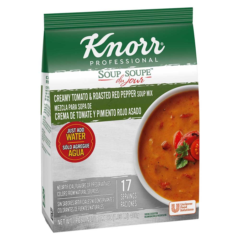 Knorr Professional Soup du Jour Creamy Tomato and Roasted Red Pepper Soup Mix, 17.1 ounce -- 4 per case