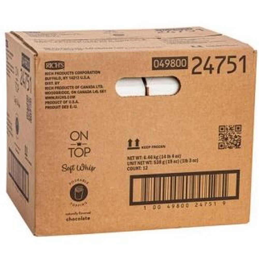Richs Soft Whip Chocolate Pourable Topping, 1.188 Pound -- 12 per case