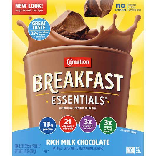 Carnation Breakfast Essentials Rich Milk Chocolate Nutritional Drink Mix, 12.6 Ounce -- 6 Per Case