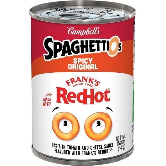 Campbells Spaghettios Spicy Original Pasta With Franks Redhot, 15.8 Ounce -- 12 Per Case