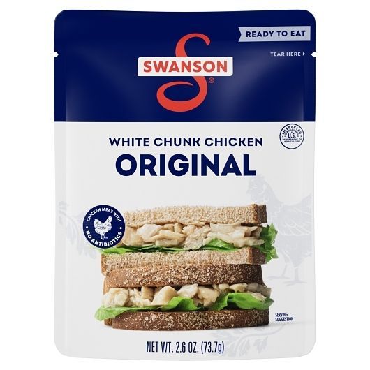 Swanson Fully Cooked White Chunks Chicken, 2.6 Ounce -- 12 per case