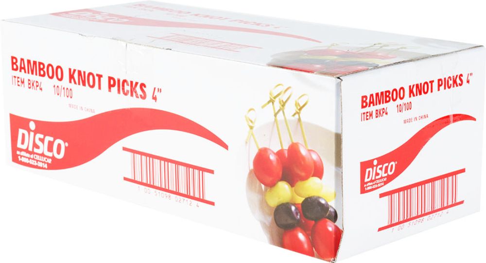 Cellucap Bamboo Knot Pick, 4 Inch -- 1000 Per Case