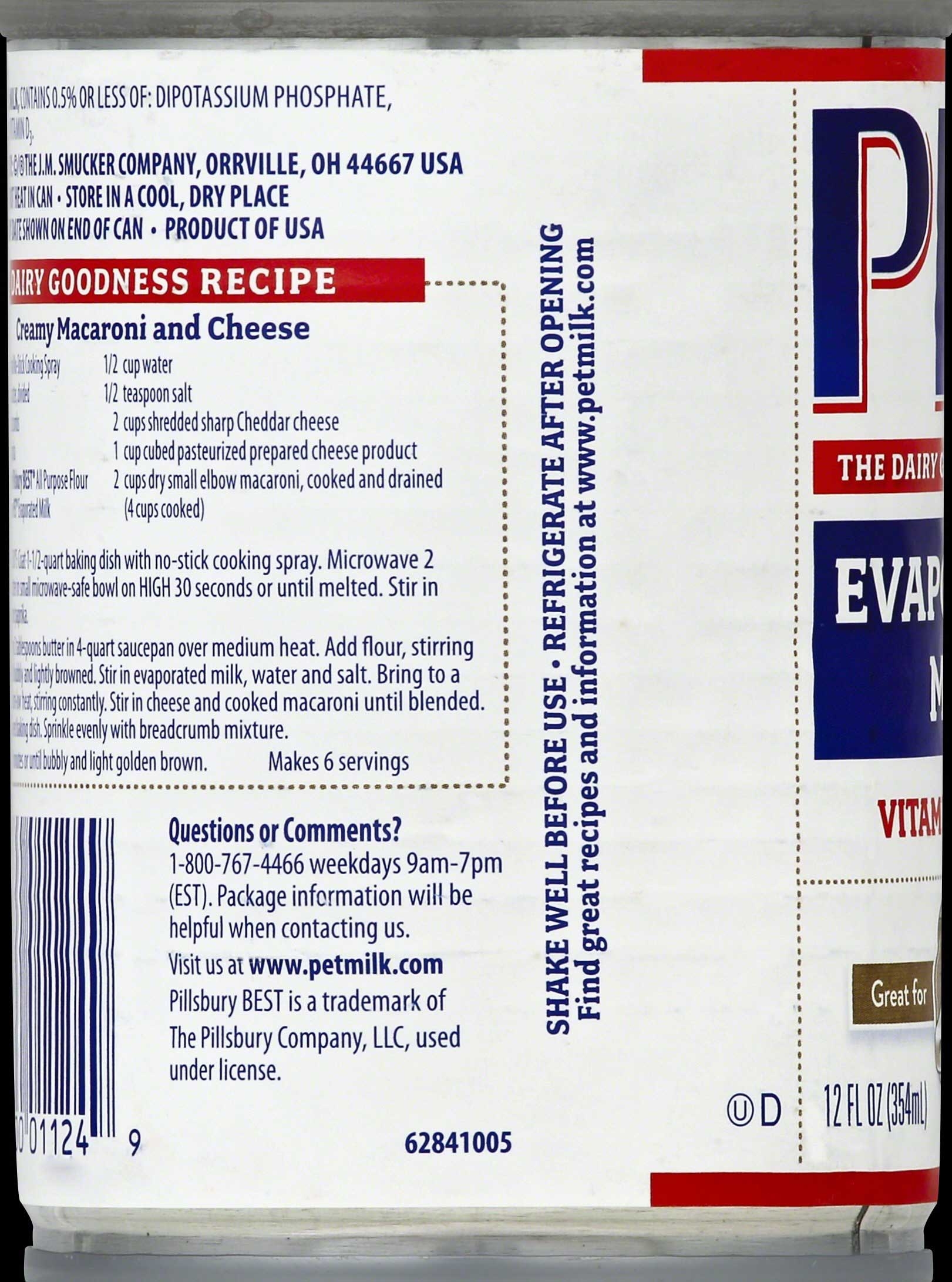 Pet Milk Evaporated Milk, 12 Fluid Ounce -- 24 per case.