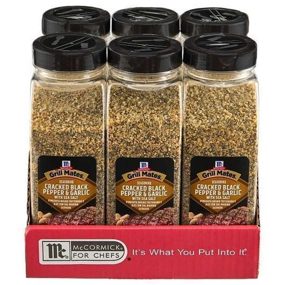 Grillmates Cracked Black Pepper And Garlic With Sea Salt Seasoning, 24.7 Ounce -- 6 Per Case