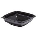 WNA Par Pack PETE Thermoform Black Medium Square Bowl, 32 Ounce -- 300 per case.