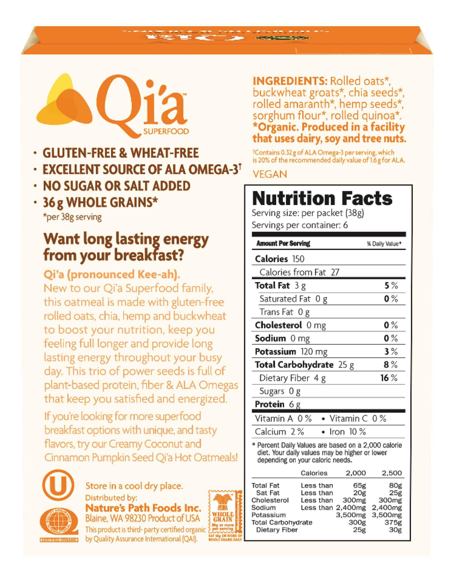 Qi'a Hot Oats Super Seed, 8 Ounce -- 6 Per Case