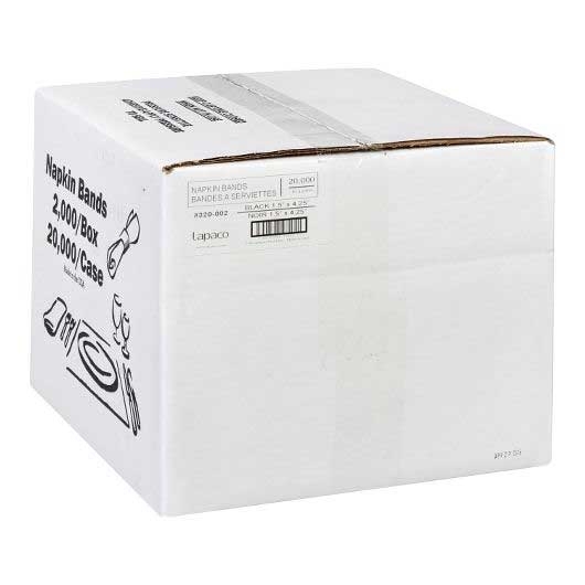 Lapaco Black Napkin Band, 1.5 X 4.25 Inch -- 20000 Per Case