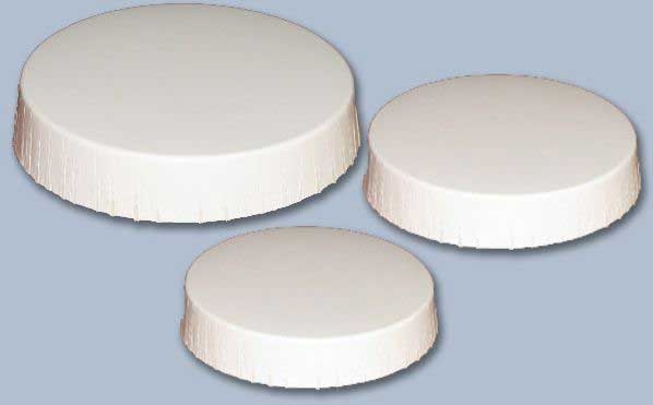 Lapaco 70mm Plain White Glass Cover Cap -- 2000 per case
