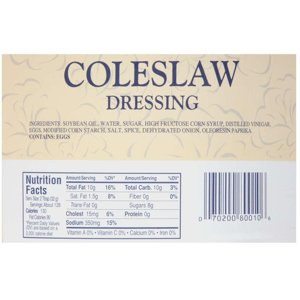 Katherine's Kitchen Coleslaw Dressing, 1 Gallon -- 4 Per Case