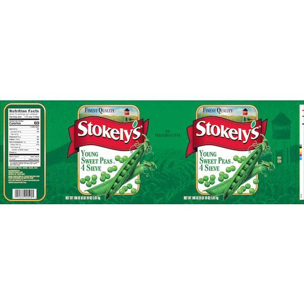Stokely 4 Sieve Sweet Peas, 106 Ounce -- 6 per case