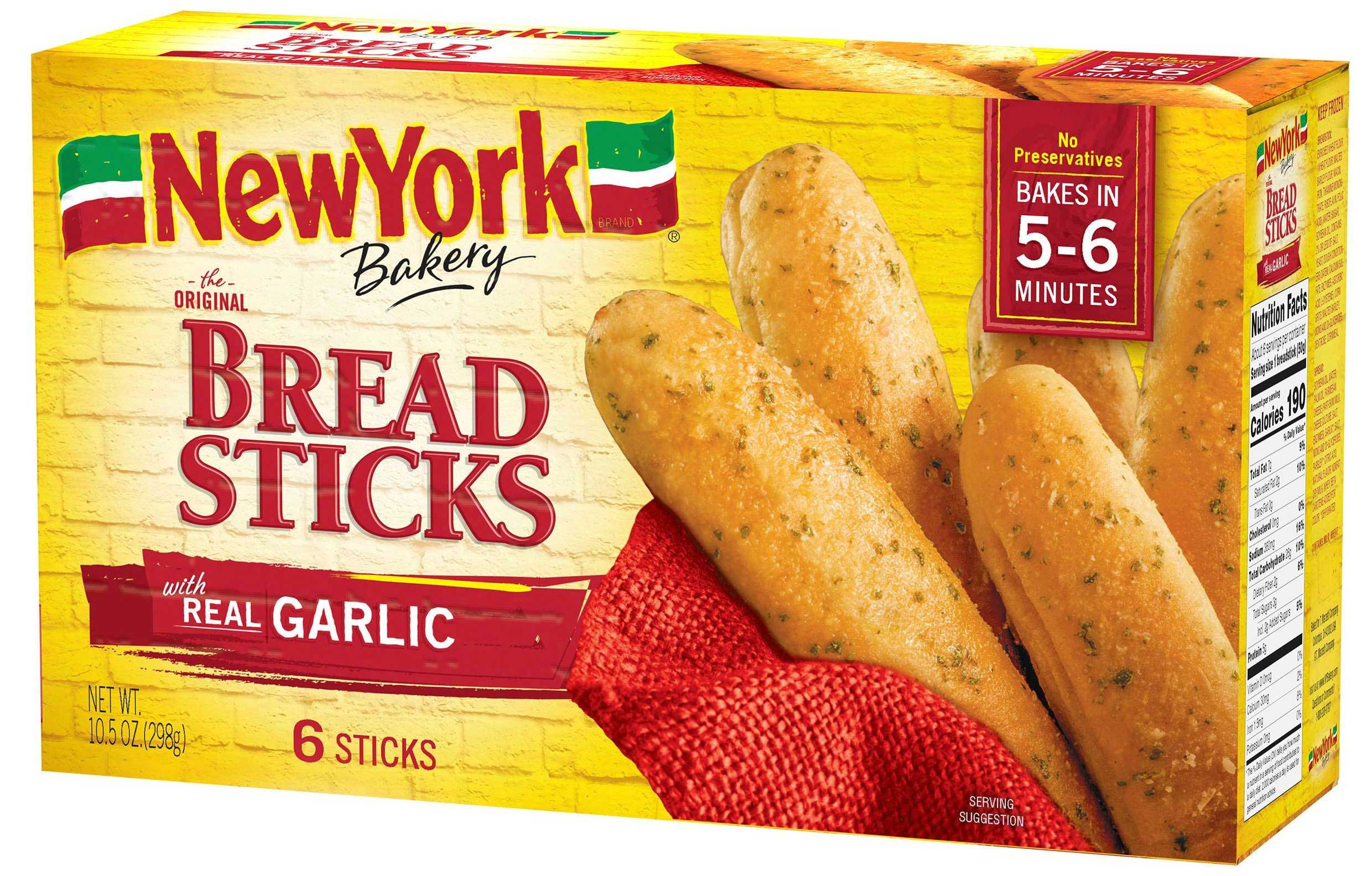 New York Bakery Garlic Breadsticks, 10.5 Ounce -- 12 per case