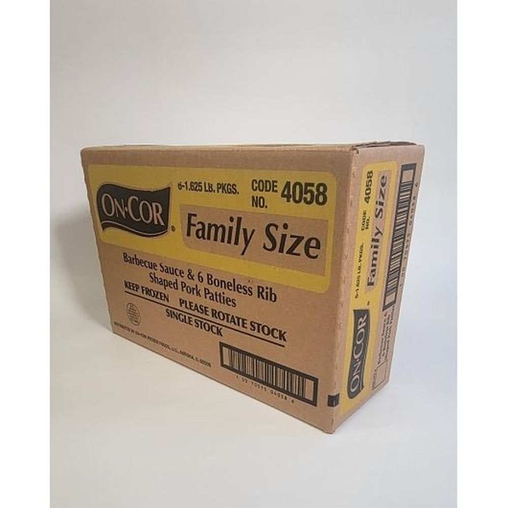 On Cor Barbecue Sauce and Boneless Rib Shaped Patties, 26 Ounce -- 6 per case