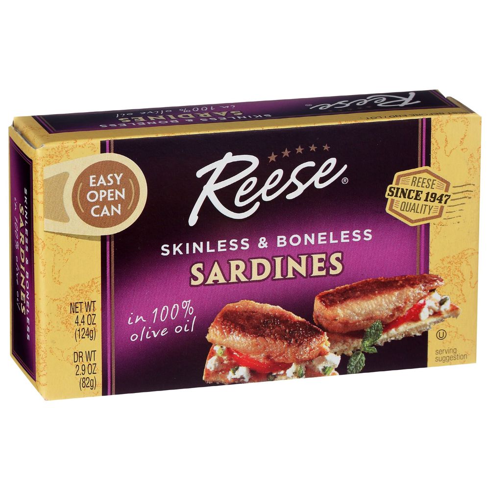 Reese Skinless and Boneless Sardines in Olive Oil, 4.375 Ounce -- 10 per case
