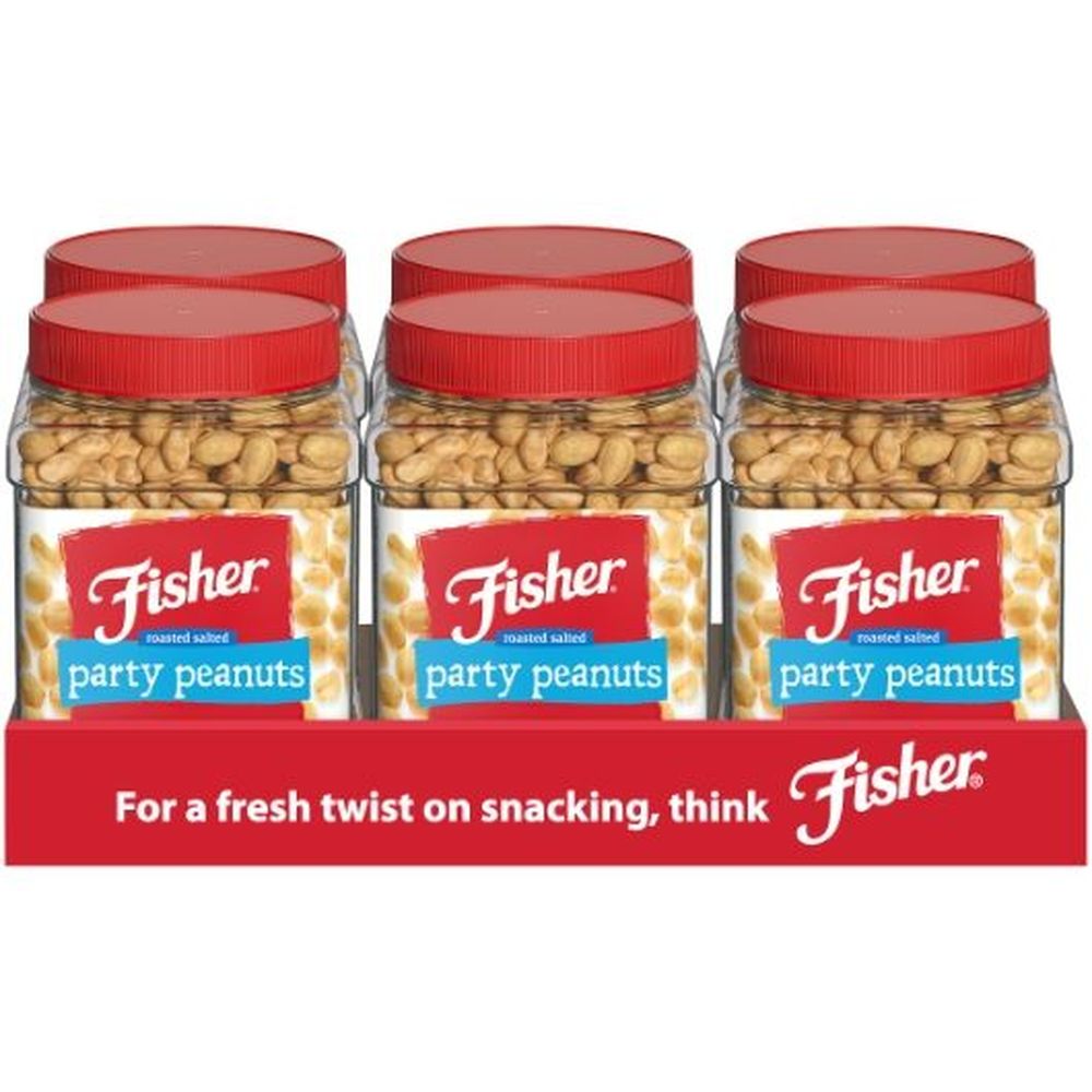 Fisher Dry Roasted Low Salt Peanuts, 36 Ounce -- 6 per case