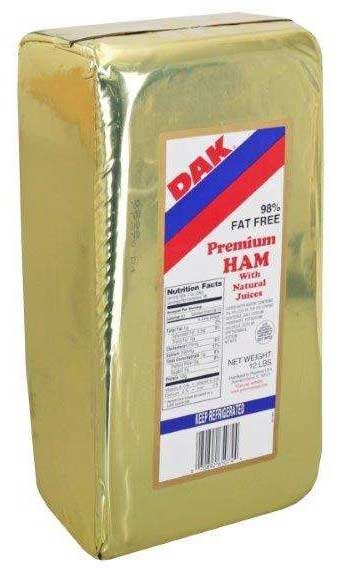 Dak Premium 98 Percent Fat Free Deli Ham with Natural Juice, 12 Pound -- 2 per case.