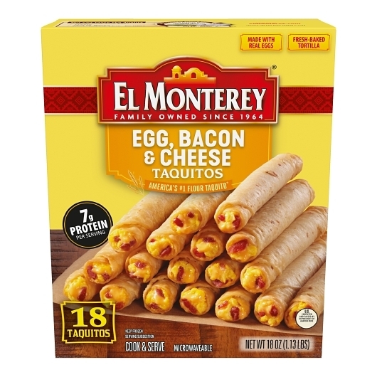 El Monterey Bacon Egg and Cheese Breakfast Taquitos, 1.125 Pound -- 5 per case