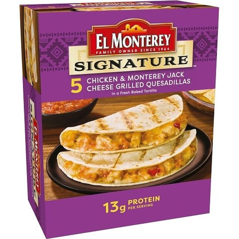 El Monterey Signature Chicken and Monterey Jack Cheese Grilled Quesadillas, 20 Ounce - 4 per case