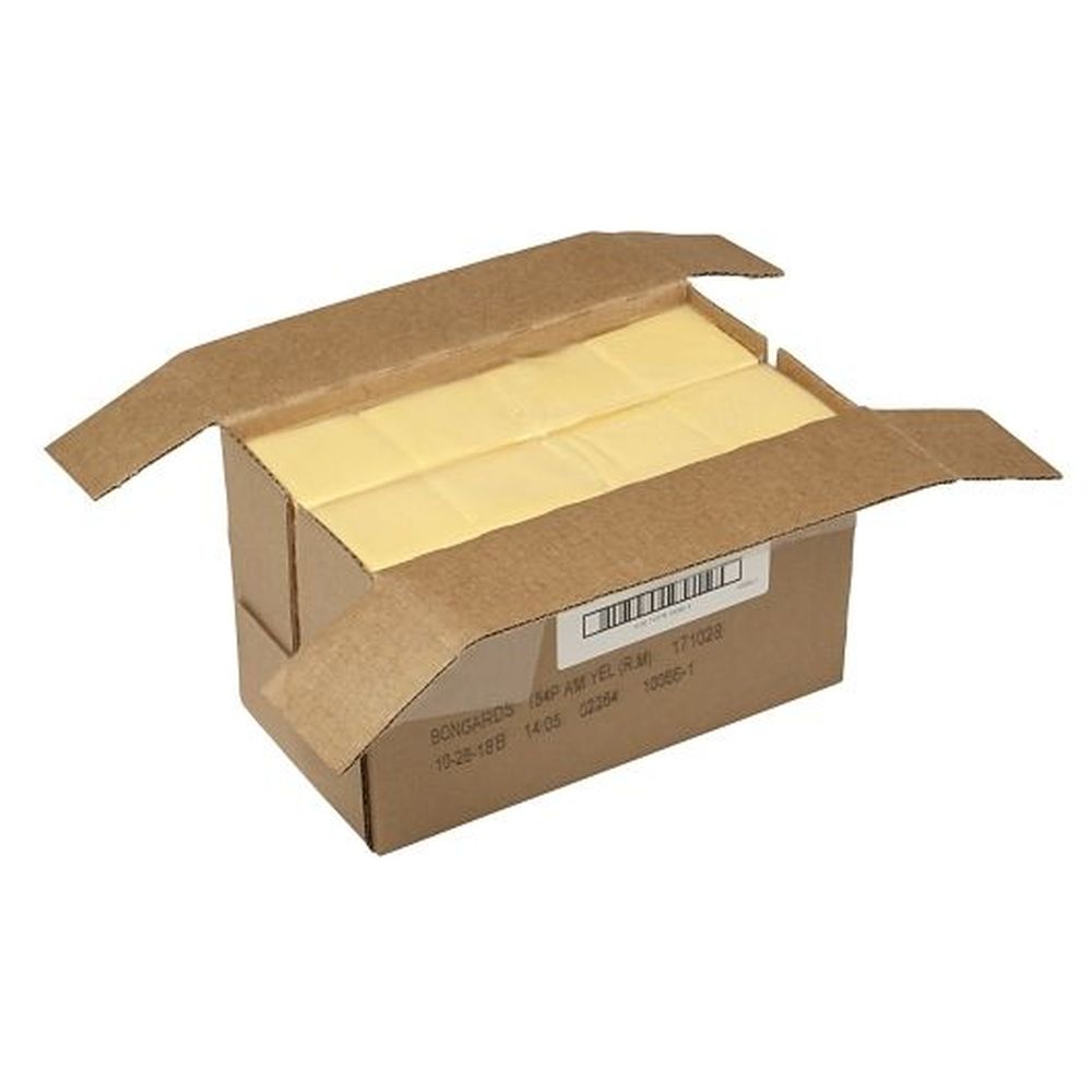Bongards Yellow Restricted Melt Processed American Cheese Slice, 5 Pound -- 4 per case