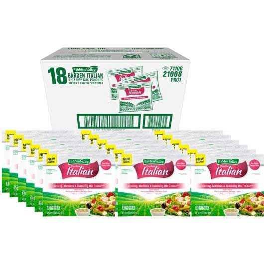 Hidden Valley Garden Italian Dressing Marinade Seasoning Mix, 1 Gallon -- 18 Per Case