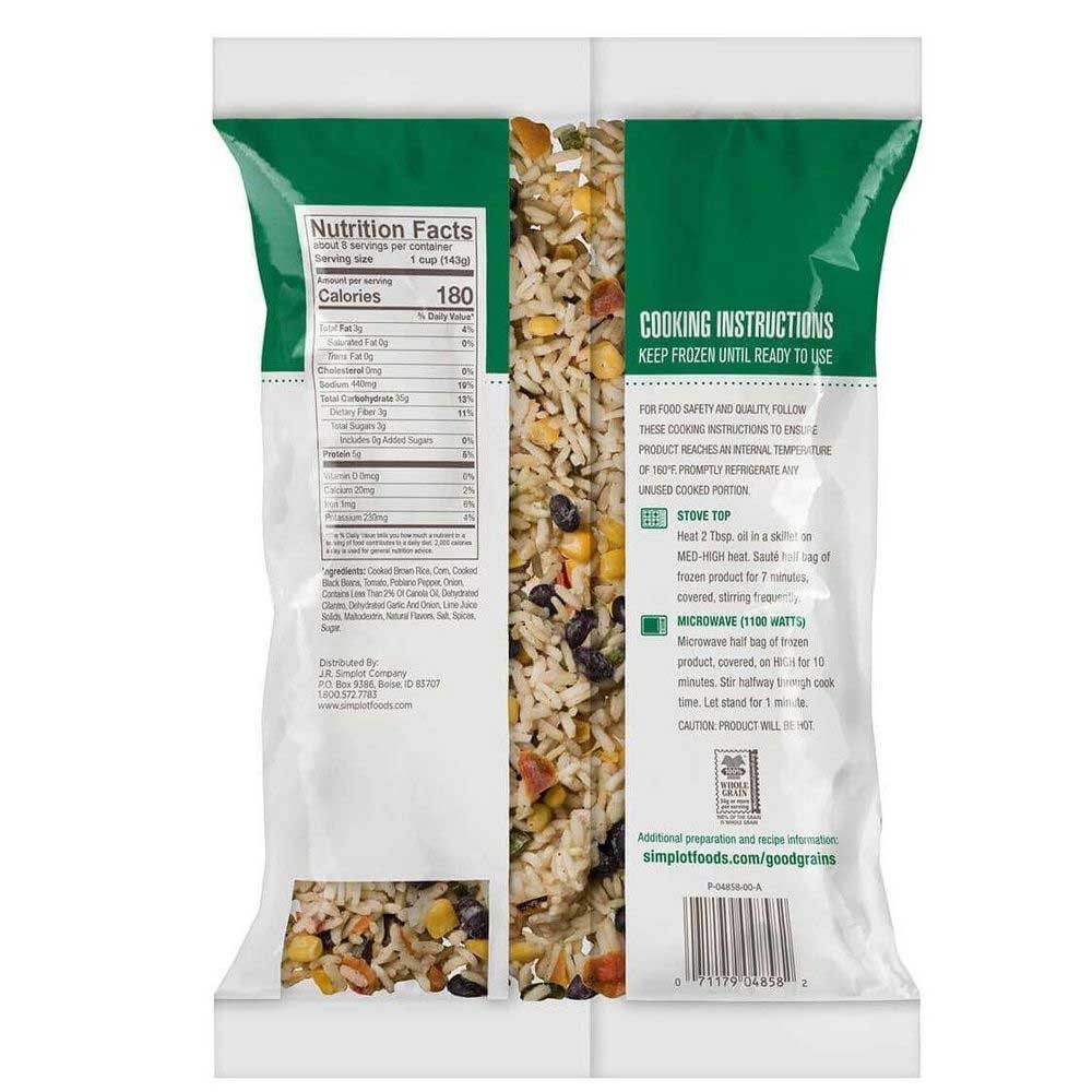 Simplot Good Grains Cilantro Lime Rice and Fire Roasted Corn Fiesta Blend, 2.5 Pound -- 6 per case