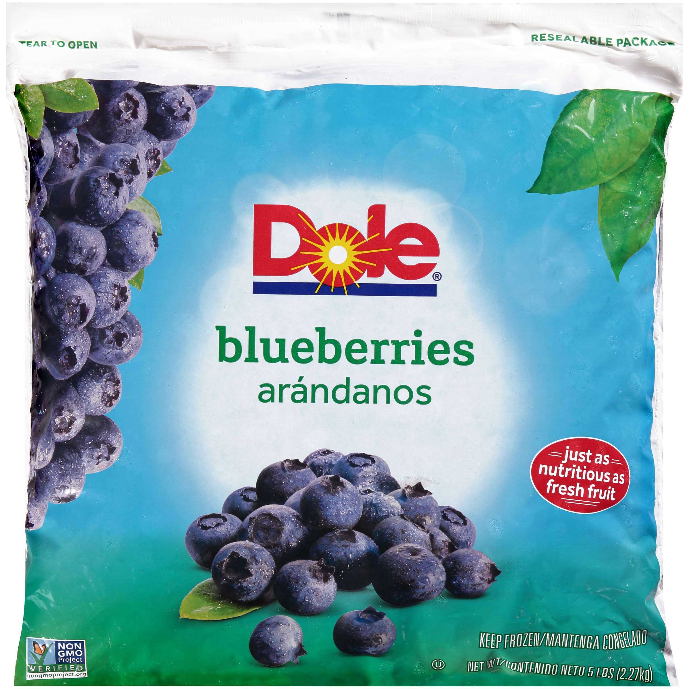 Dole Whole Individual Quick Frozen Blueberry Fruit, 5 Pound -- 2 per case.