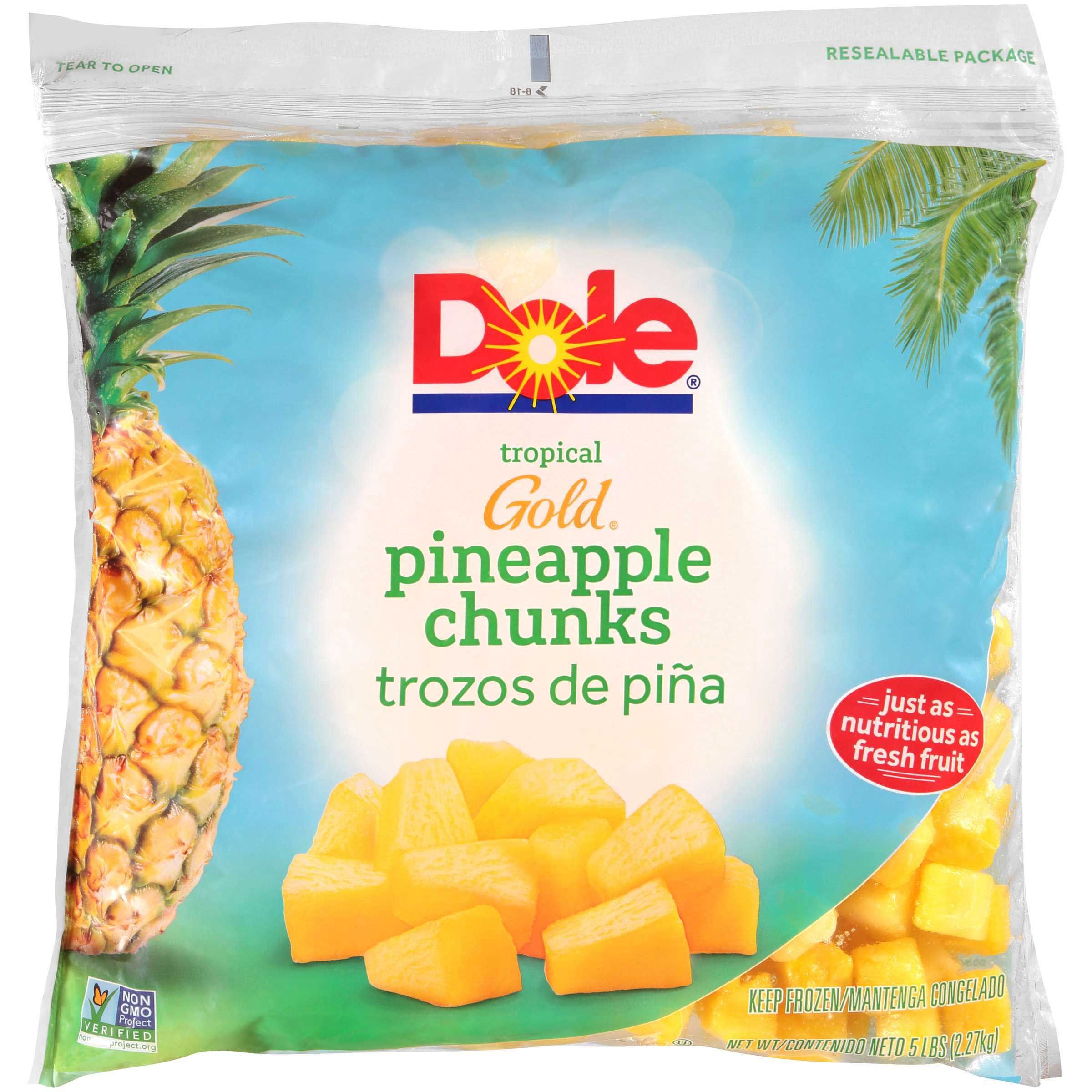 Dole Individual Quick Frozen Chunk Pineapple, 5 Pound -- 2 Per Case