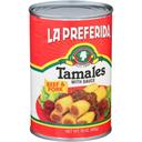 La Preferida Beef and Pork Tamales with Sauce, 15 Ounce Can -- 12 per case