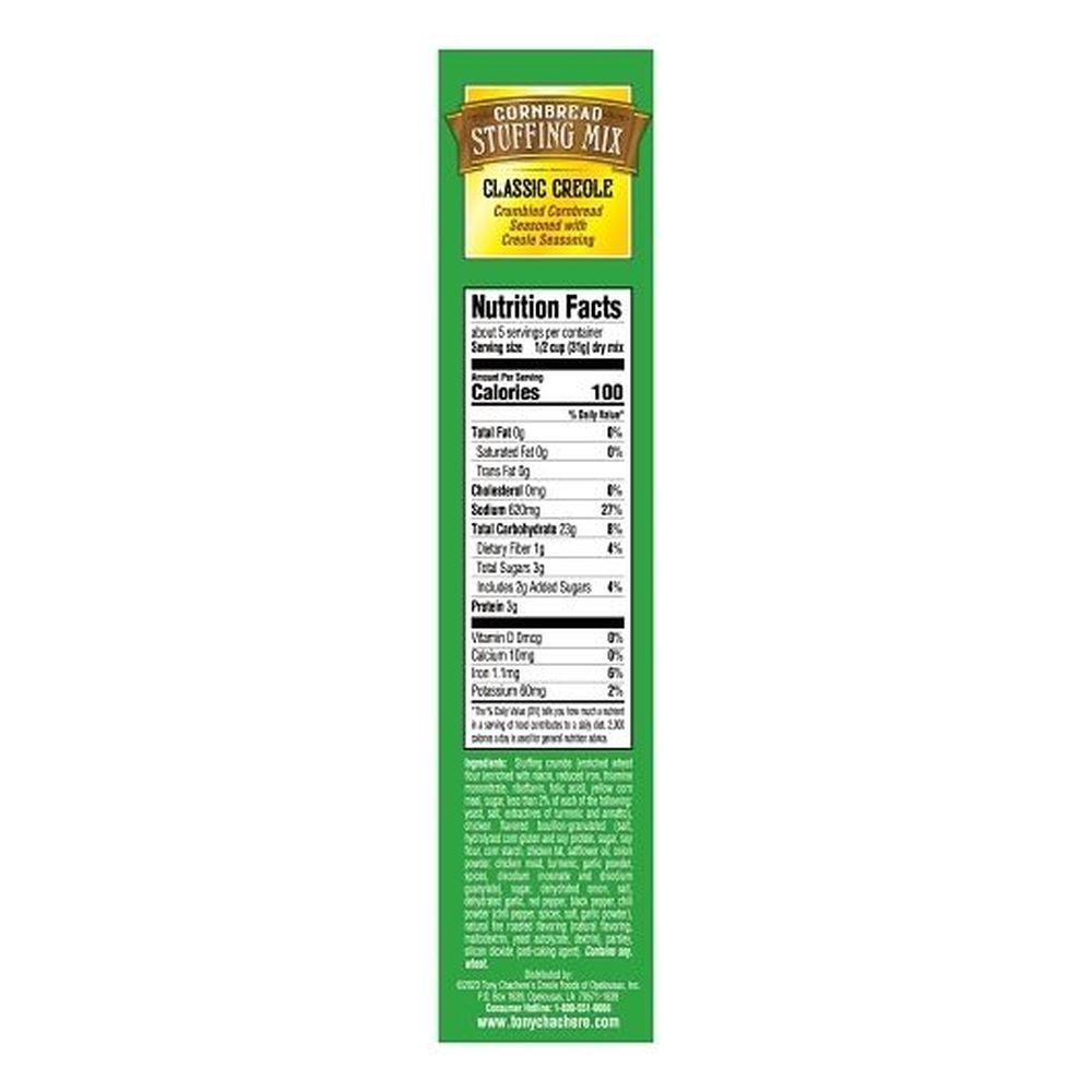Tony Chachere's Classic Cornbread Stuffing Mix, 6 Ounce -- 8 Per Case