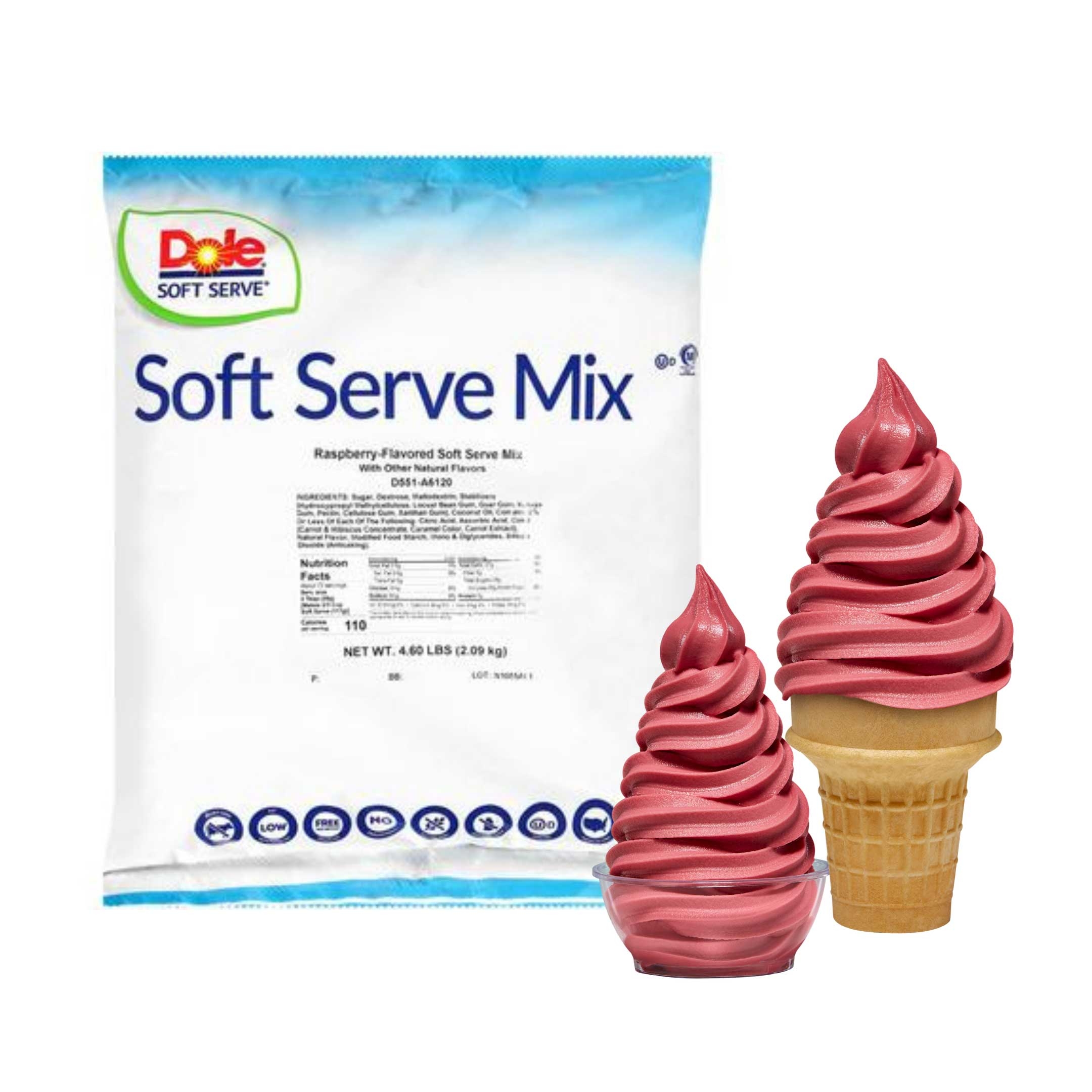 Dole Raspberry Soft Serve Mix, 4.6 Pound
