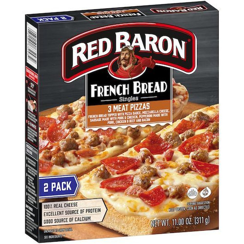 Red Baron French Bread Three Meat Pizza, 11 Ounce -- 12 per case