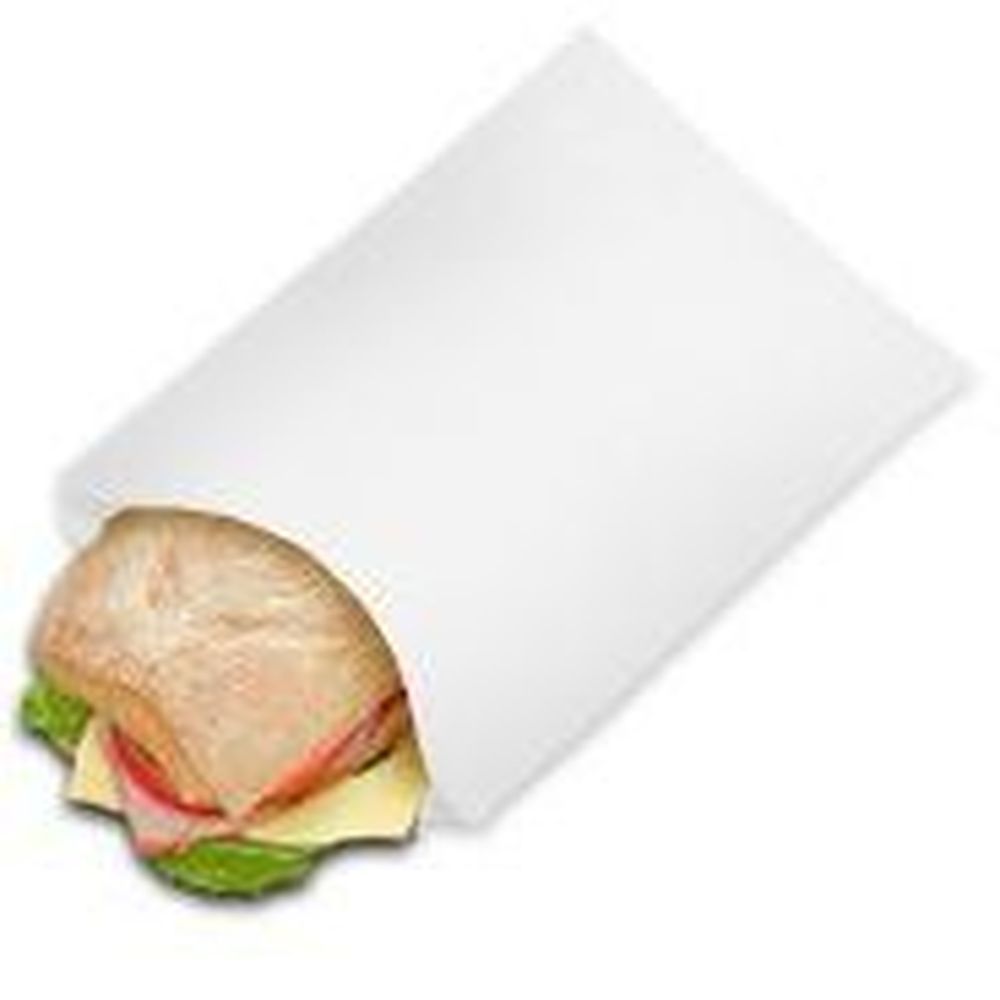 Bagcraft Open Sesame White Grease Resistant Paper Sandwich Bag, 6 1/2 X 1 X 7 1/2 Inch -- 2000 Per Case