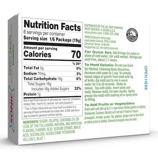 Sonic Green Apple Gelatin, 3.94 Ounce -- 12 per case