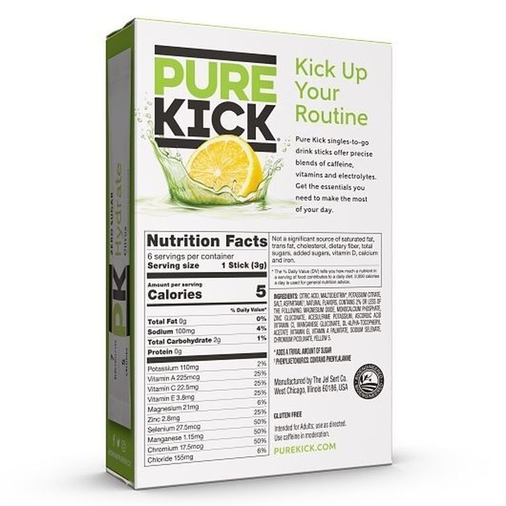 Pure Kick Citrus Hydration Drink Mix, 6 Count -- 12 Per Case
