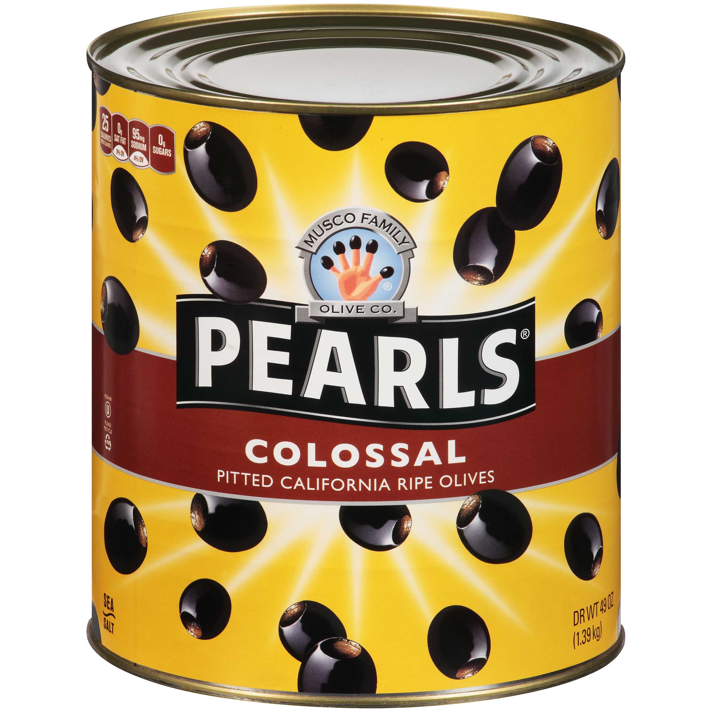 Pearls Colossal Pitted Olives, 49 Ounce -- 6 Per Case